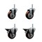 Service Caster 35 Inch Maroon Polyurethane Wheel Swivel 34 Inch Threaded Stem Caster Set 2 Brakes SCC SCC-TS20S3514-PPUB-MRN-34212-2-PLB-2 - alternate 1